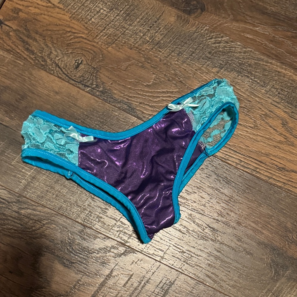 iHeartRaves Turquoise Trim & Purple Lace Bikini Bottom